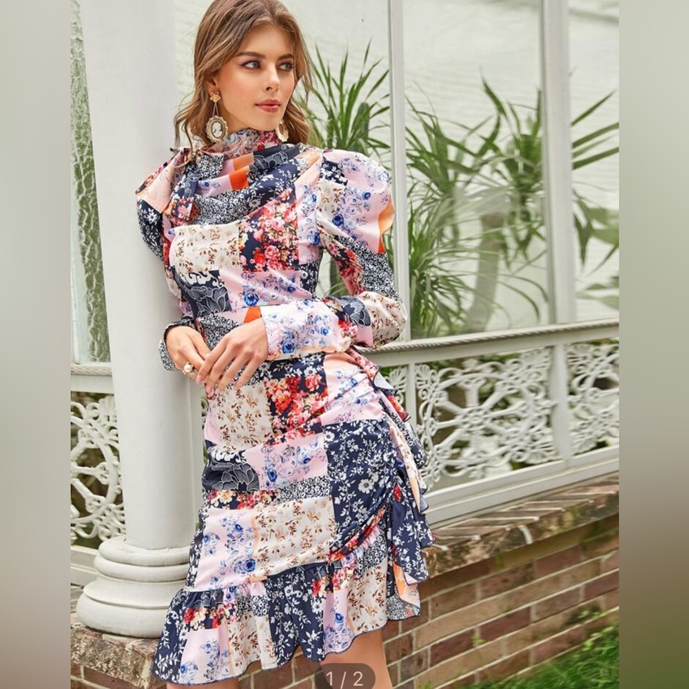 SheIn patchwork dress